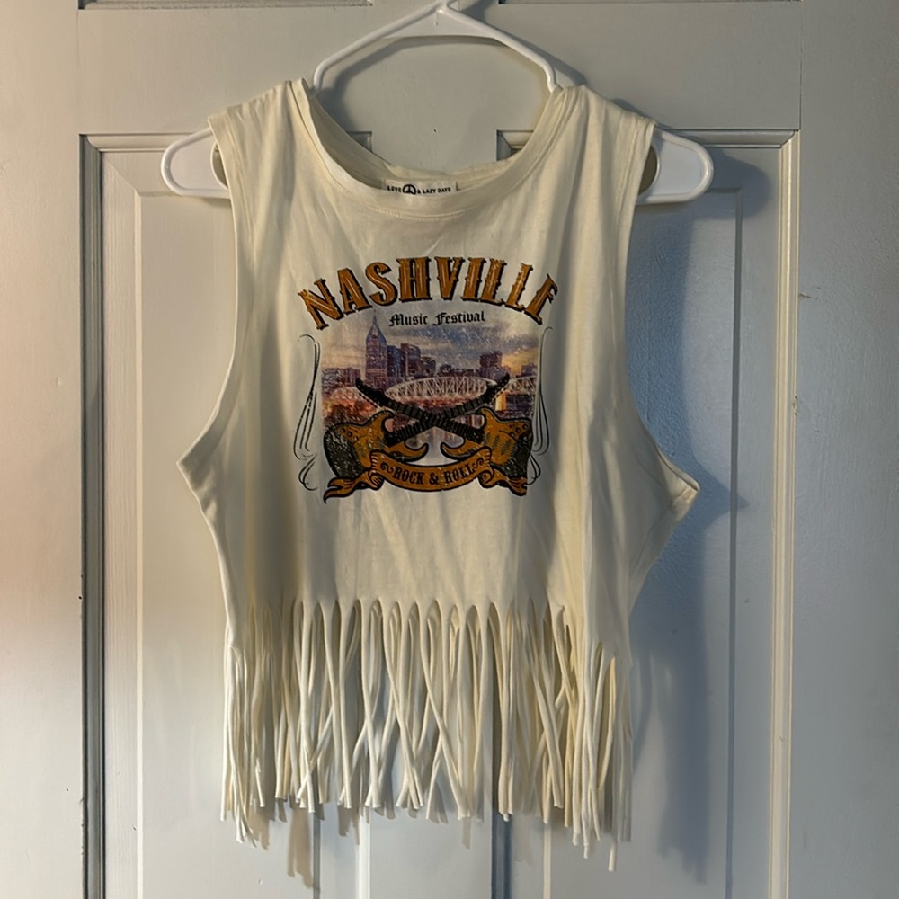 NWT Nashville Tassle Crop Top